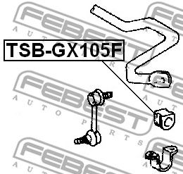 Втулка стабилизатора переднего FEBEST TSBGX105F