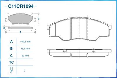 Колодки тормозные передние CWORKS C11CR1094