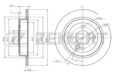 Диск тормозной задний Zekkert BS5372