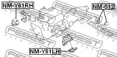 Подушка двигателя левая FEBEST NMY61LH