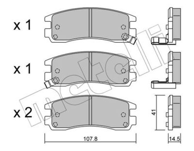 Комплект колодок для дискового тормоза METELLI 2206970