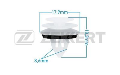 Клипса крепежная Zekkert BE1012