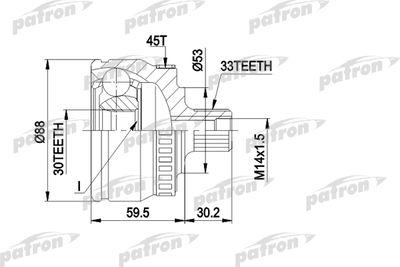 ШРУС наружный комплект PATRON PCV1239
