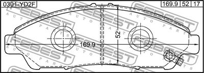 Колодки тормозные передние FEBEST 0301YD2F