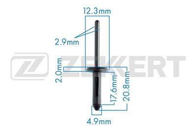 Клипса крепежная Zekkert BE1869