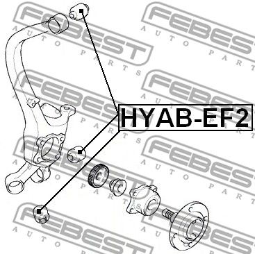 Сайлентблок цапфы задней FEBEST HYABEF2