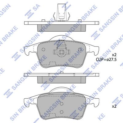 Колодки тормозные задние SANGSIN SP2123
