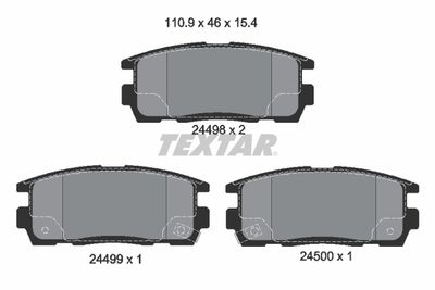 Колодки тормозные дисковые задние с противошумной пластиной TEXTAR 2449801
