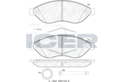 Колодки тормозные ICER 141803