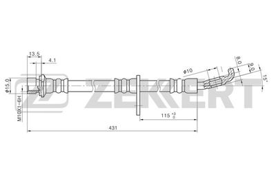 Шланг тормозной передний правый Zekkert BS9479