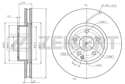 Диск тормозной передний Zekkert BS5638