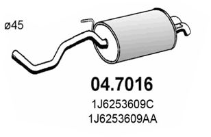 Глушитель задняя часть ASSO 047016