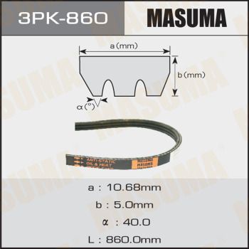 Ремень поликлиновой Masuma 3PK860