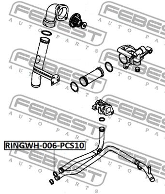 Кольцо уплотнительное системы охлаждения FEBEST RINGWH006PCS10