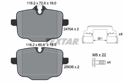 Колодки тормозные задние TEXTAR 2470401
