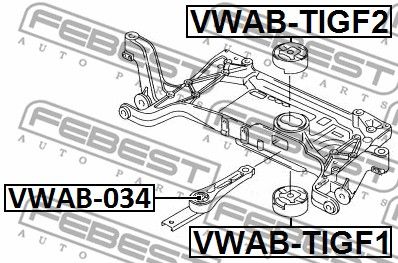 Сайлентблок задней подушки двигателя FEBEST VWAB034