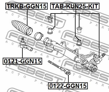 Сайлентблок рулевой рейки FEBEST TABKUN25KIT