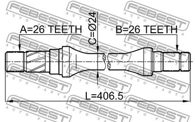 Полуось правая FEBEST 0512626GD