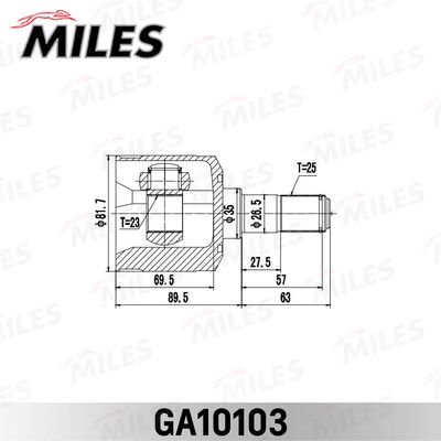 ШРУС внутренний Miles GA10103