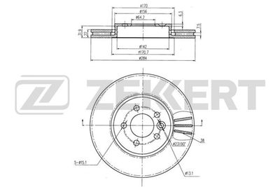 Диск тормозной передний Zekkert BS5811