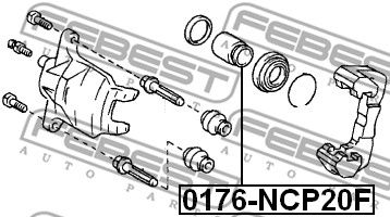 Поршень суппорта тормозного переднего FEBEST 0176NCP20F