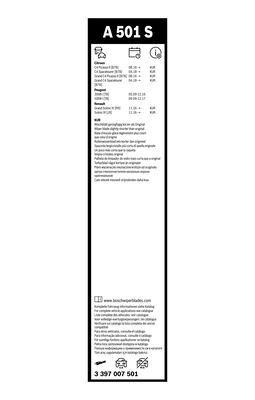 Комплект щеток стеклоочистителя BOSCH 3397007501