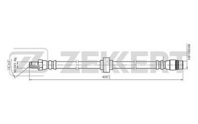 Шланг тормозной передний Zekkert BS9225