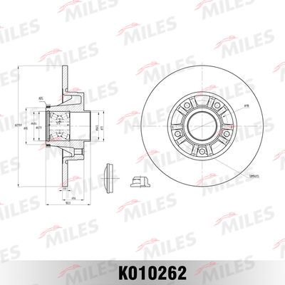 Диск тормозной задний с подшипником Miles K010262