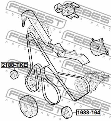 Ролик обводной FEBEST 2188TKE