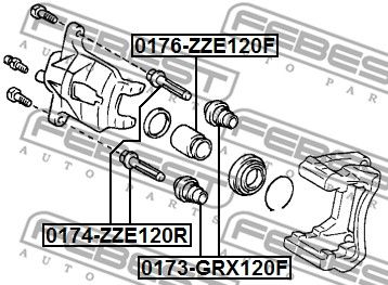 Пыльник втулки направляющей суппорта тормозного переднего FEBEST 0173GRX120F