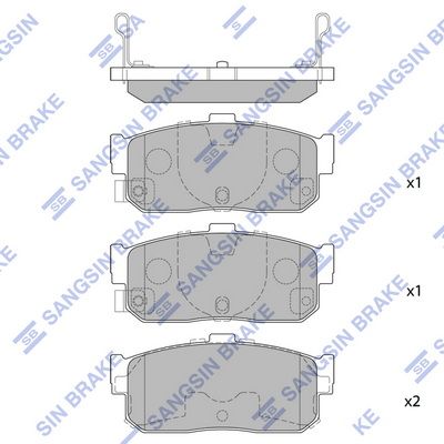 Колодки тормозные дисковые SANGSIN SP1107R