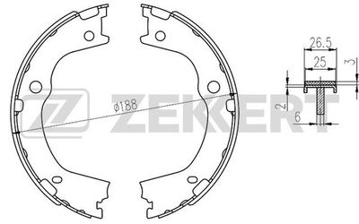 Колодки тормозные барабанные задние Zekkert BK4194