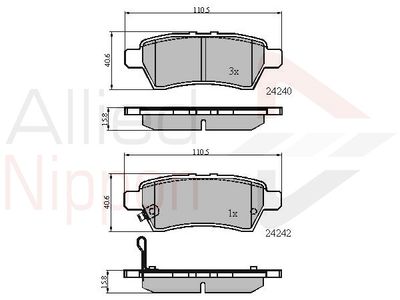 Колодки тормозные дисковые задние ALLIED NIPPON ADB31518