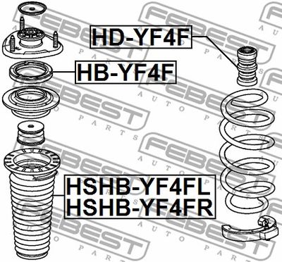 Подшипник передней опоры амортизатора FEBEST HBYF4F