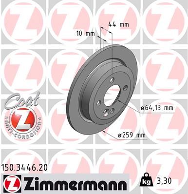 Диск тормозной ZIMMERMANN 150344620