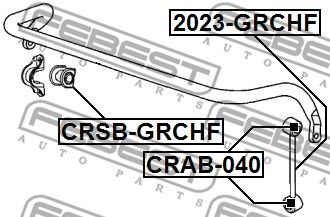 Тяга стабилизатора переднего FEBEST 2023GRCHF
