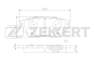 Колодки тормозные дисковые задние Zekkert BS3069
