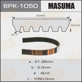 Ремень ручейковый Masuma 6PK1050