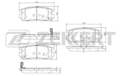 Колодки тормозные дисковые задние Zekkert BS1299