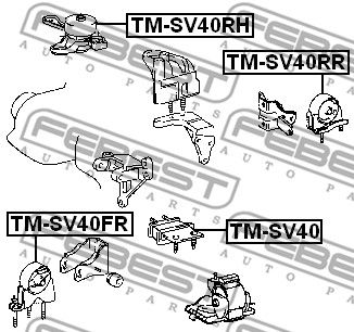 Опора двигателя задняя FEBEST TMSV40RR