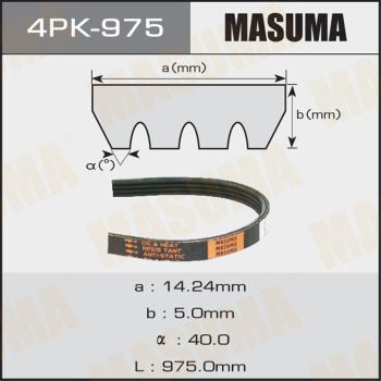 Ремень ручейковый Masuma 4PK975