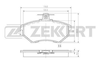 Колодки тормозные дисковые передние Zekkert BS2862
