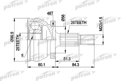 ШРУС наружный комплект PATRON PCV1167