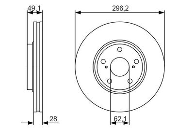 Диск тормозной передний BOSCH 0986479R28