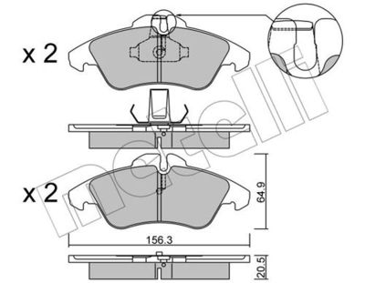 Комплект колодок для дискового тормоза METELLI 2202560