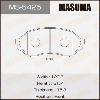 Колодки тормозные передние Masuma MS5425