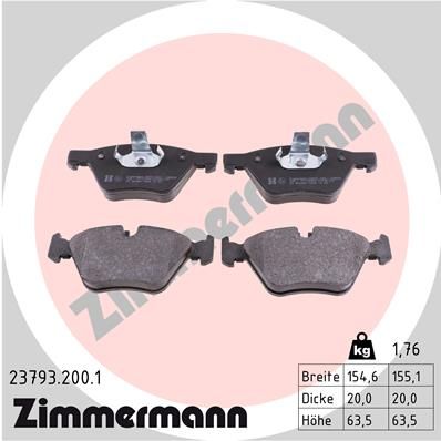 Колодки тормозные передние ZIMMERMANN 237932001