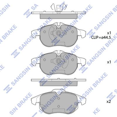 Колодки тормозные дисковые SANGSIN SP1758