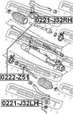 Тяга рулевая FEBEST 0222Z51