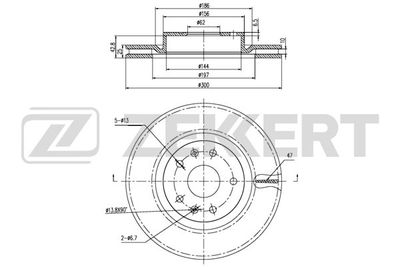 Диск тормозной передний Zekkert BS5919